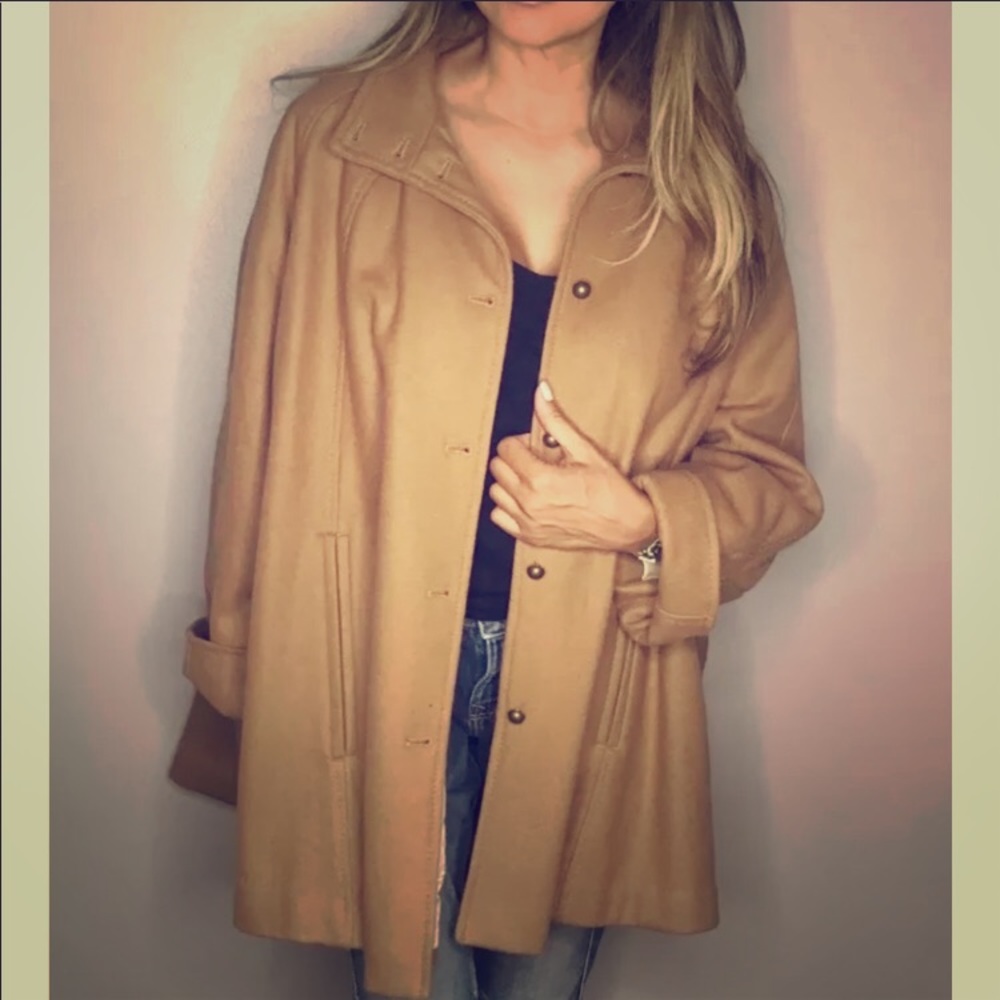 camel coat in size small